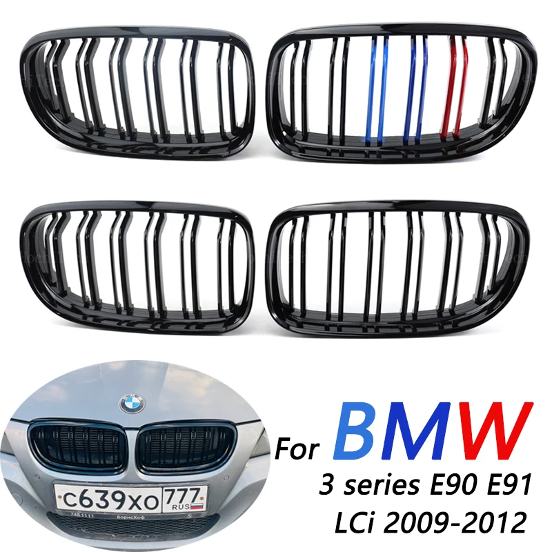 Car ABS Front Bumper Radiator Kidney Grilles Gril For BMW 3 Series E90 Saloon E91 Touring 4-Door LCi 2009 2010-2012 Car Styling