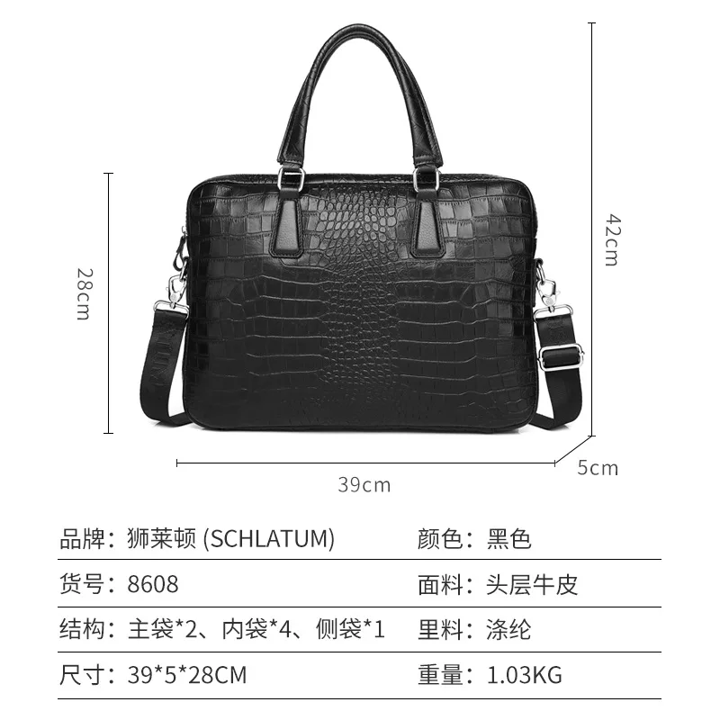 Nuovo valigetta da uomo in vera pelle al 100% borsa per laptop borsa da lavoro di grande capacità borse a tracolla a tracolla casual borsa a tracolla