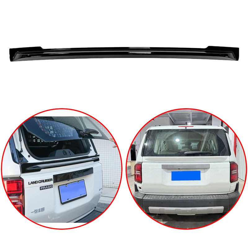 

Car Rear Middle Spoiler Glossy Black Carbon Fiber Look Body Kit High Quality ABS For Toyota Land Cruiser Prado LC250 J250 2024+