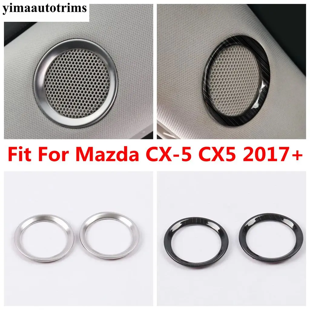 

Car Pillar A Speaker Audio Ring Circle Decoration Cover Trim Stainless Steel Interior Accessories For Mazda CX-5 CX5 2017 - 2024