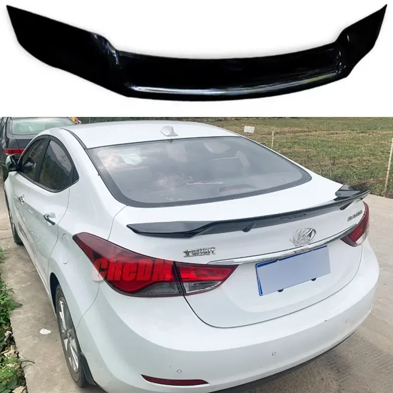 

Suitable For Hyundai Elantra 2012-2016 High-Quality ABS Material R-Type Rear Trunk Spoiler Bright Black Car Exterior Accessories