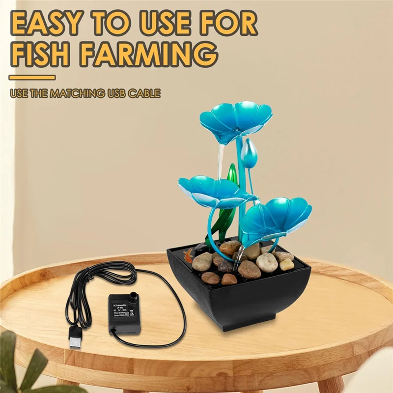 Fuente de mesa FO, fuente de agua para meditación, flor, Mini cascada, decoraciones de fuente, relajación de sonido, adorno de loto