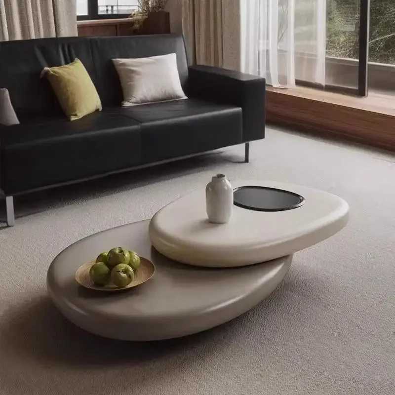 Rotating coffee table, living room home special-shaped creative irregular design high-end small apartment coffee table