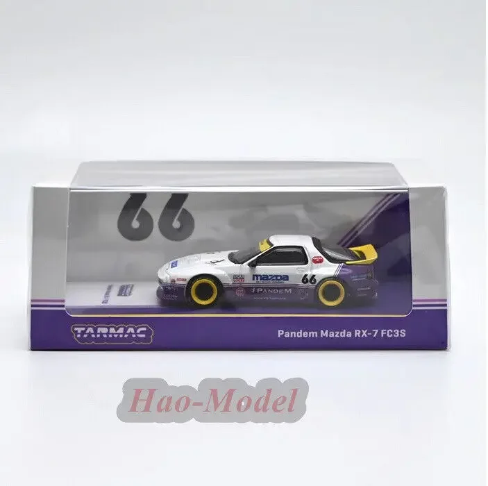 Tarmac Works 1/64 For Mazda Pandem RX7 FC3S Car Model Alloy Diecast Simulation Toys Boys Birthday Gifts Hobby Display Ornaments