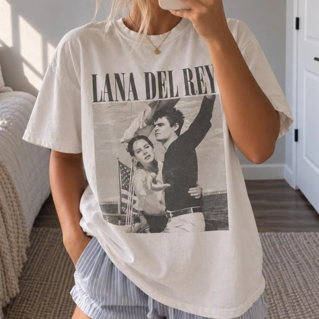 Lana Del Rey Album T-shirt Lana Del Rey Pattern Unisex T-shirt Summer New Unisex Retro Casual Unisex Fashion Y2K Tops Clothing