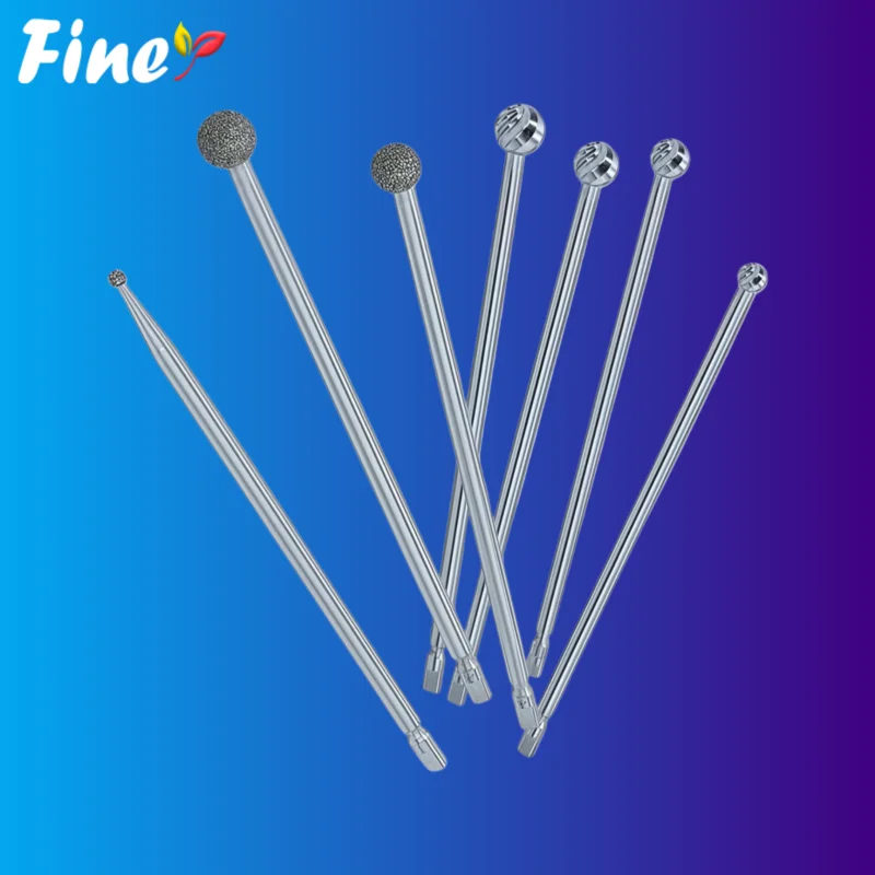 70mm Dental Burs Diamond Ball Bur Drill Bits Long Dental Tungsten Steel Carbide Burs for Surgical Implant Osteotomy Handpiece