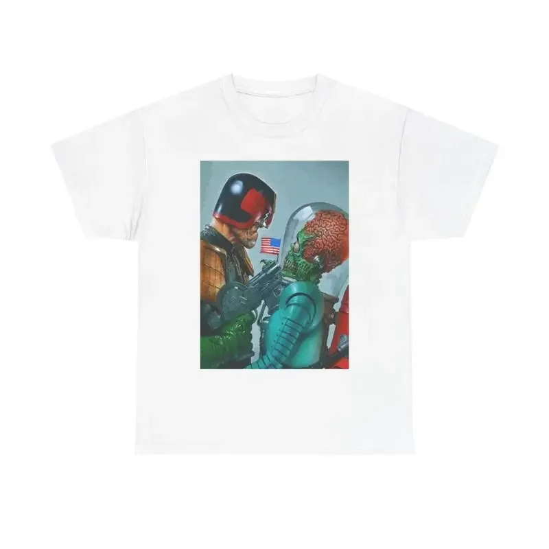Camiseta divertida Alien Invasion, nave espacial, Marte, algodón pesado