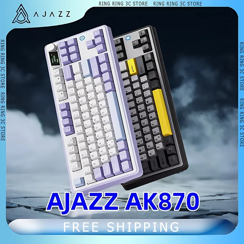 AJAZZ AK870 Magnetic Switch Mechanical wired /Tri-mode Keyboard RGB Hot Swap NKRO Bottom Structure Custom VALORANT PC Keyboard