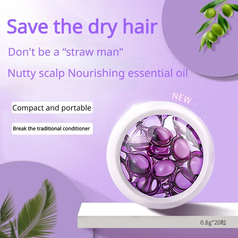 

0.8*20Pcs Leave-in Hair Care Essential Oil Soft Capsule Repair Nourishing Hair Care Oil To Improve Dry Irritated Hair Fragrance