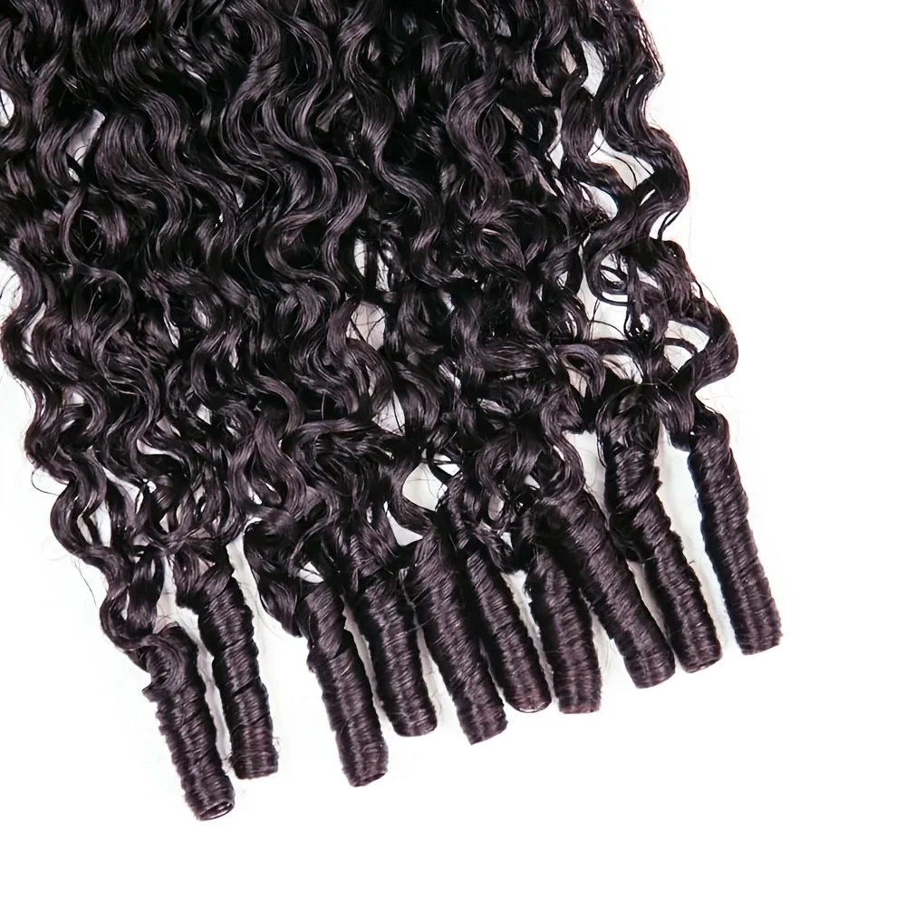 Burmese Deep Curly Pre Looped Feather Crochet Human Hair For Black Women Pre Separated Knotless Burmese Curly Hair For Braiding image 3