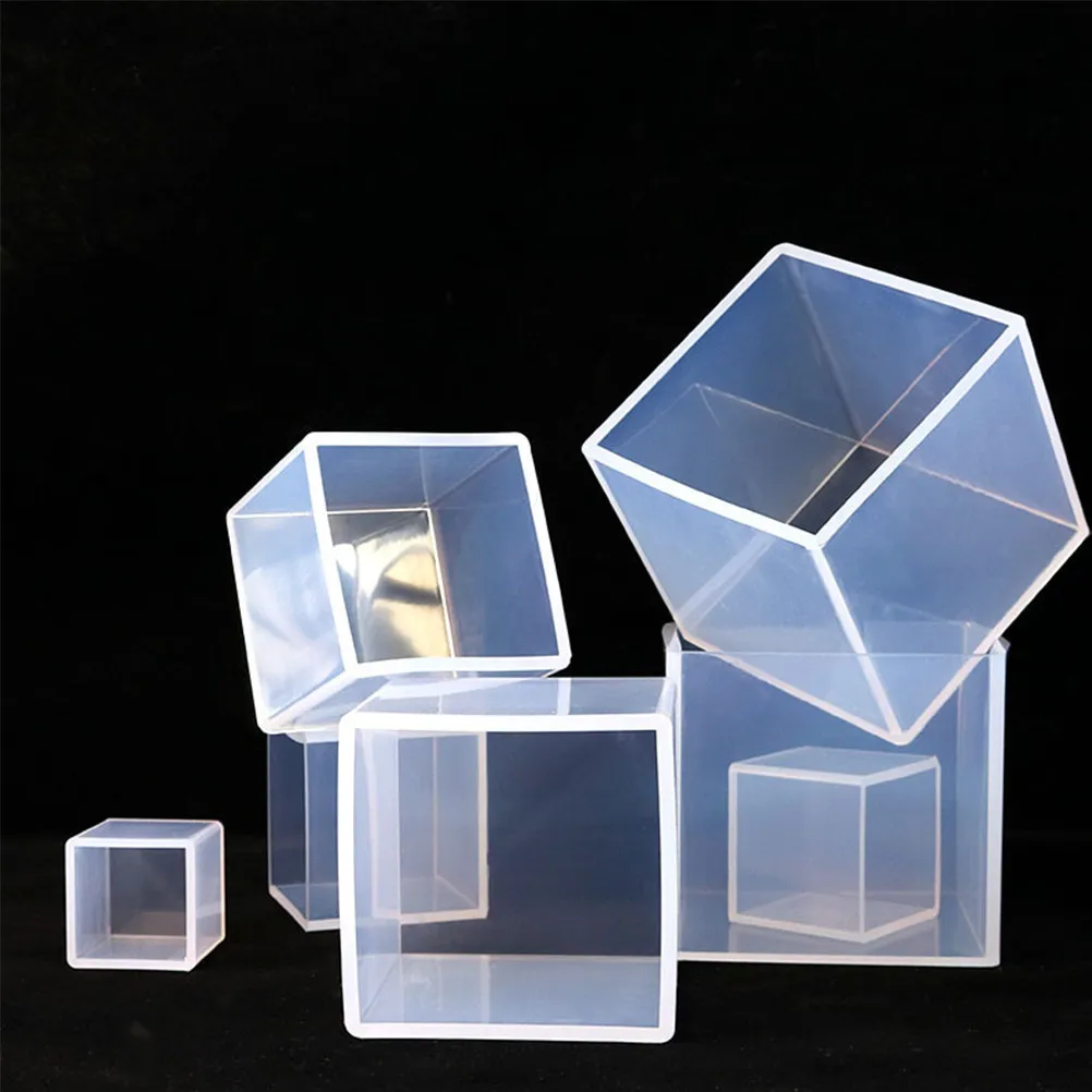 

5Pcs Square Silicone Mold Set DIY Resin Jewelry Craft Molds for Cube Box Making Smooth Non-Stick Reusable Drop Glue Molds