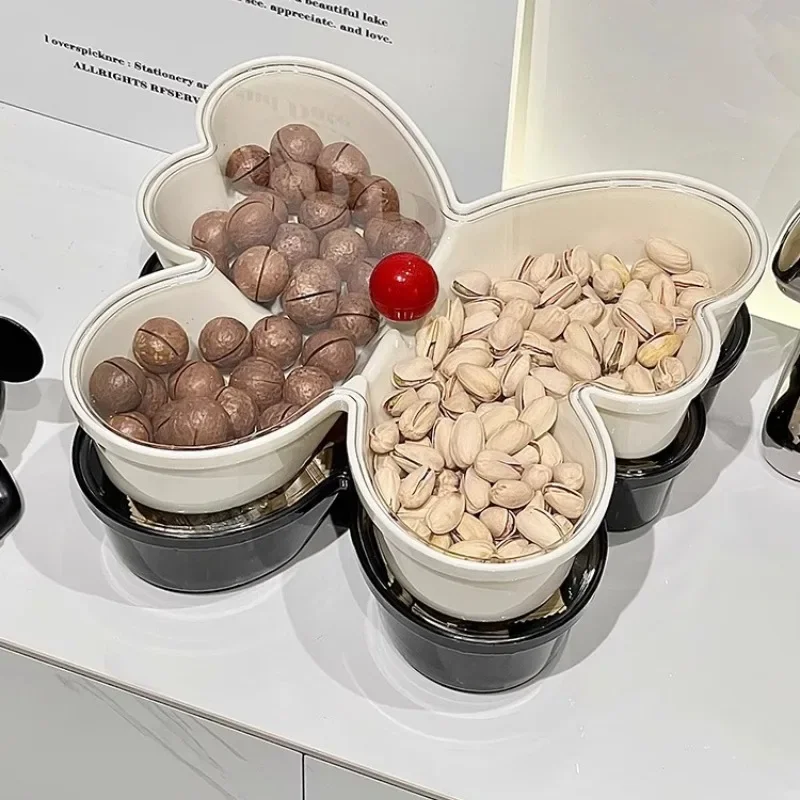 Chinese nut snack storage box, household melon seed box, wedding living room coffee table creative with cover glass display
