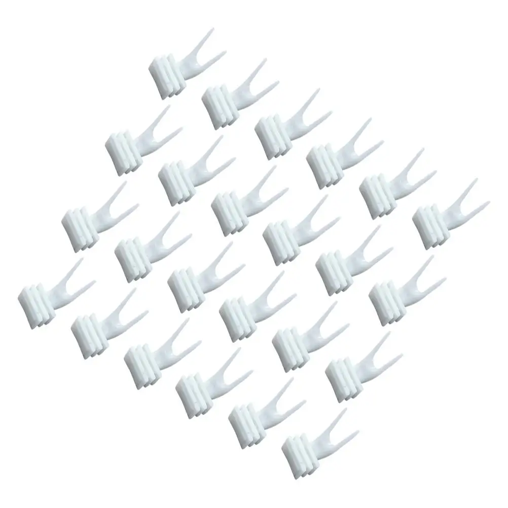 

50pcs White Small Bird Cage Fruit Fork Pet Parrot Food Holder Vegetable Skewer Accessories Fixed Forks Cages Holders