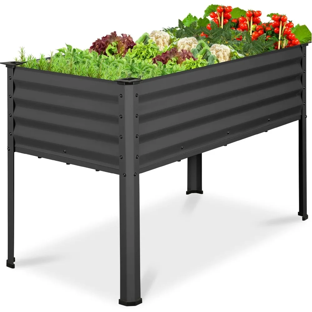 

Best Choice Products 48x24x30in Galvanized Raised Garden Bed, Metal Elevated Planter Box, Vegetable Garden for Backyard, Patio,