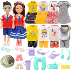 19 Piece Set 5.4inch For Chelsea Doll-3 Dress+3 clothes+2 Shoes+1 Hat 10 Other Accessories Gift for Kids 3 to 8 Years Old