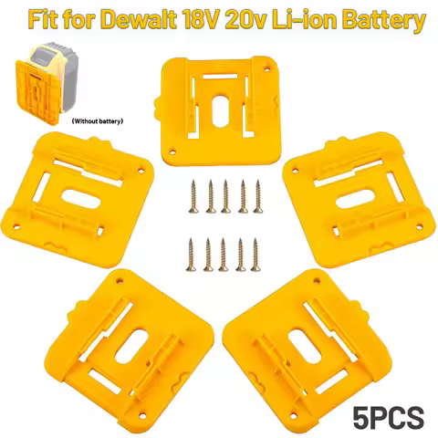 5PCS Battery Holder for Dewalt 18V 20V Li-ion Battery Wall Mount Battery Storage Holder Battery Rack for Work Van Shelf Toolbox