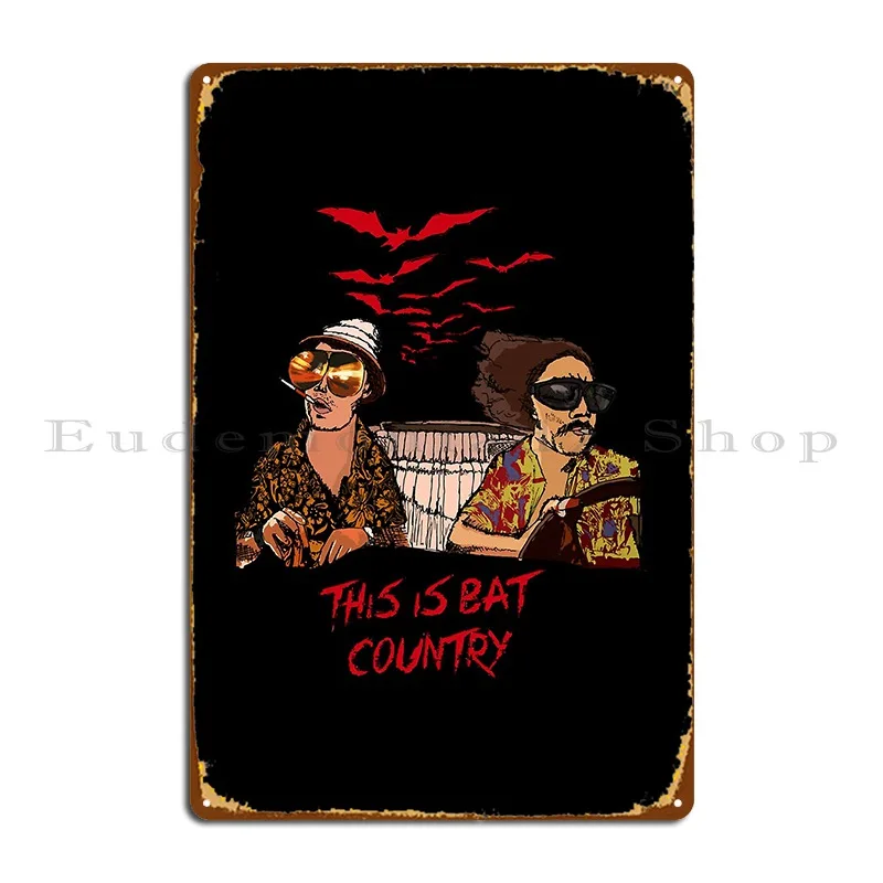 Gift For Men Bat Country Las Vegas Metal Sign Plaques Club Printing Sign Pub Wall Decor Tin Sign Poster