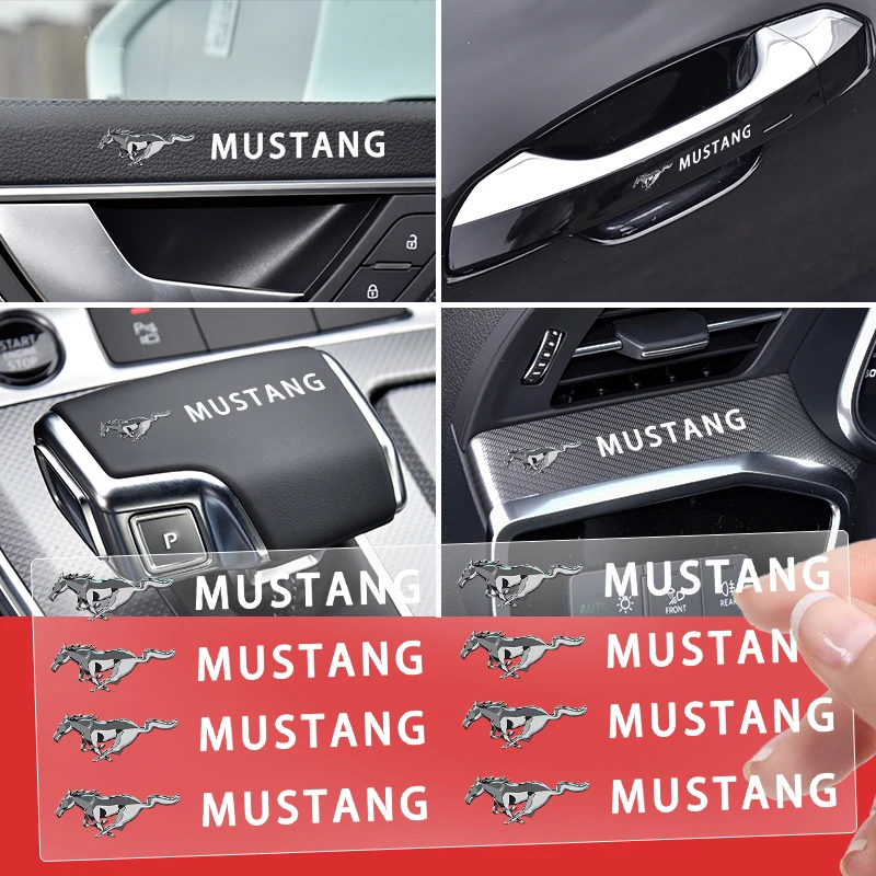 New Car Interior Sticker Central control Decals Emblem Badge For Ford Mustang Universal Big Size Mustang Shelby GT Car Styling