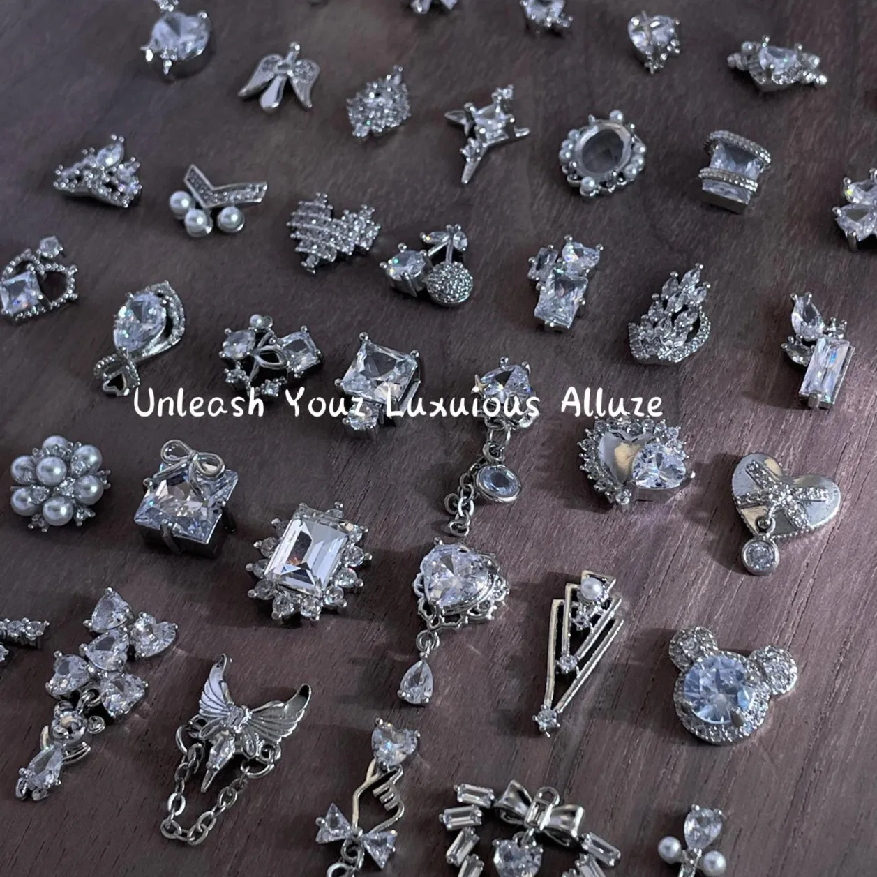 

Silver Zircon Nail Accessorie Light Luxury Three Dimensional Full Diamond Nail Art Decoration Non Shedding Accessorie Nail Salon
