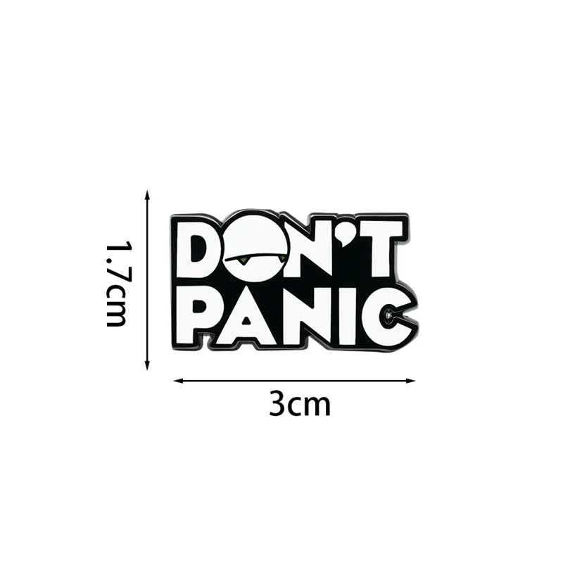 Don't Panic The Hitchhiker's Guide to the Galaxy Enamel Pin Sci-Fi Movie Inspired Brooch Fan Gift Lapel Badge