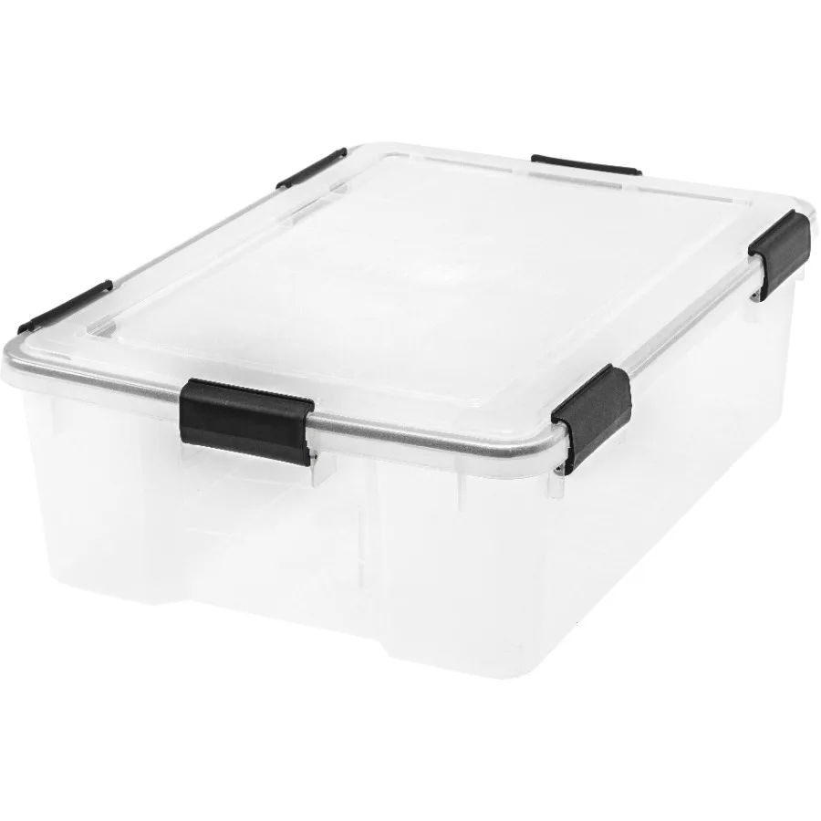 

IRIS 41.2 Qt Storage Container Box Bin with Seal Latching Lid, Clear