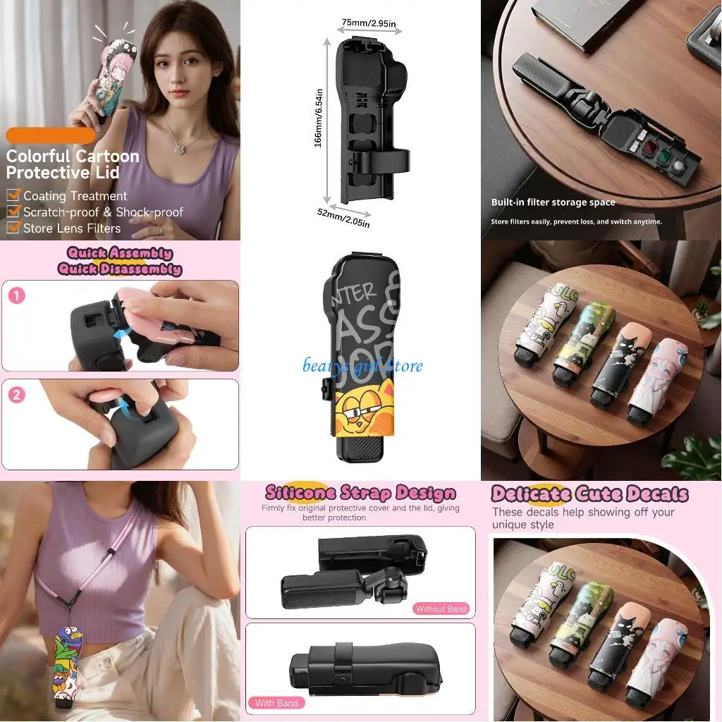 

C7AB Impacts Resistant Camera Protectors With Customs Closures Filter Mount And Lanyard Loopping for Pocket 3