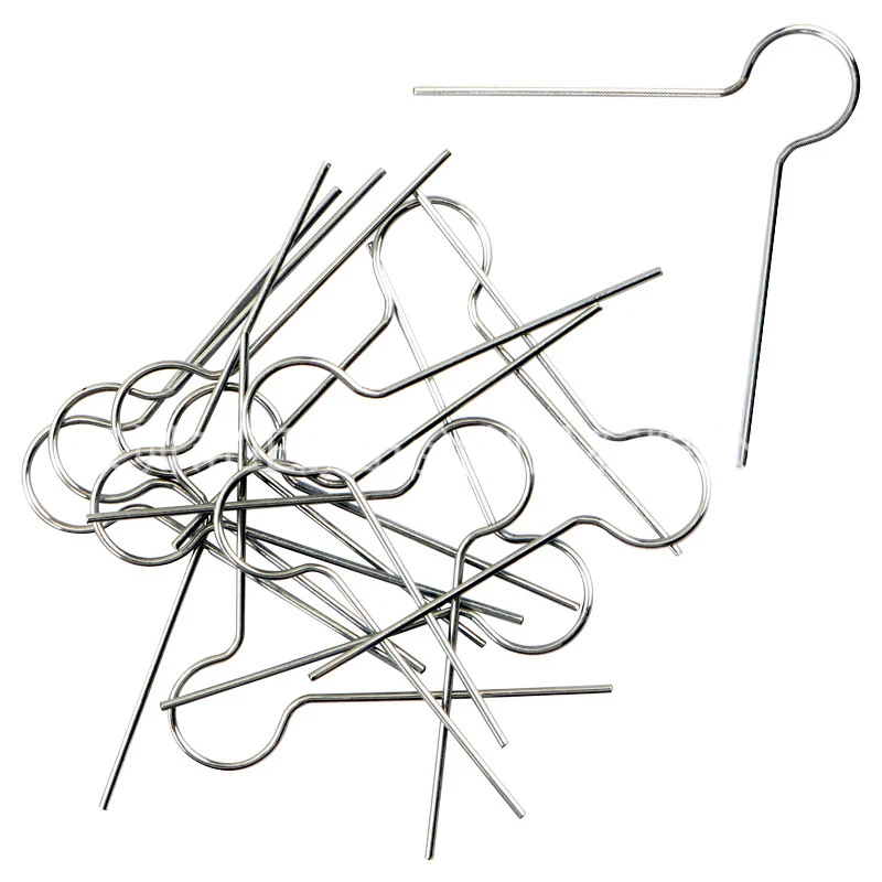 Silver Metal Hook, Round Christmas Ornament Spring Wire Hanger, Pack of 100, Suitable for 1/2" Color Egg