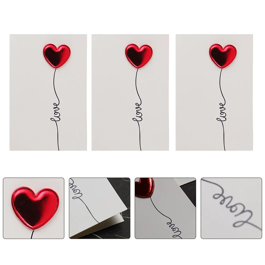 

5 Pcs 3D Greeting Cards Delicate Design Premium Paper Romantic Words Pictures Love Valentine Day Special Days Hot Air