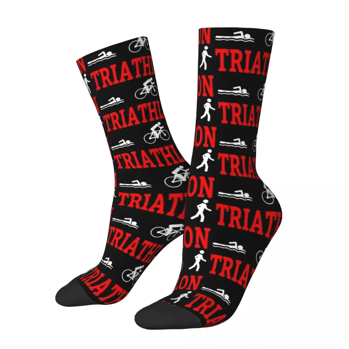 Triathlon Triathlon Swim Bike Run 1 Men Women Socks Windproof Novelty Spring Summer Autumn Winter Stockings Gift