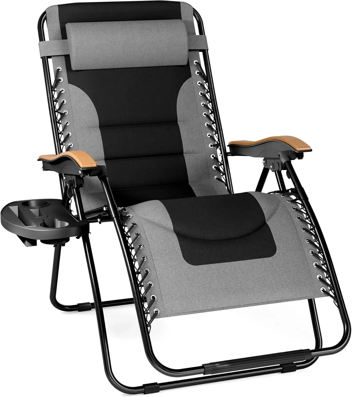 

XXL Oversized Padded Zero Gravity Chair, Foldable Patio Recliner, 30" Wide Seat Anti Gravity Lounger