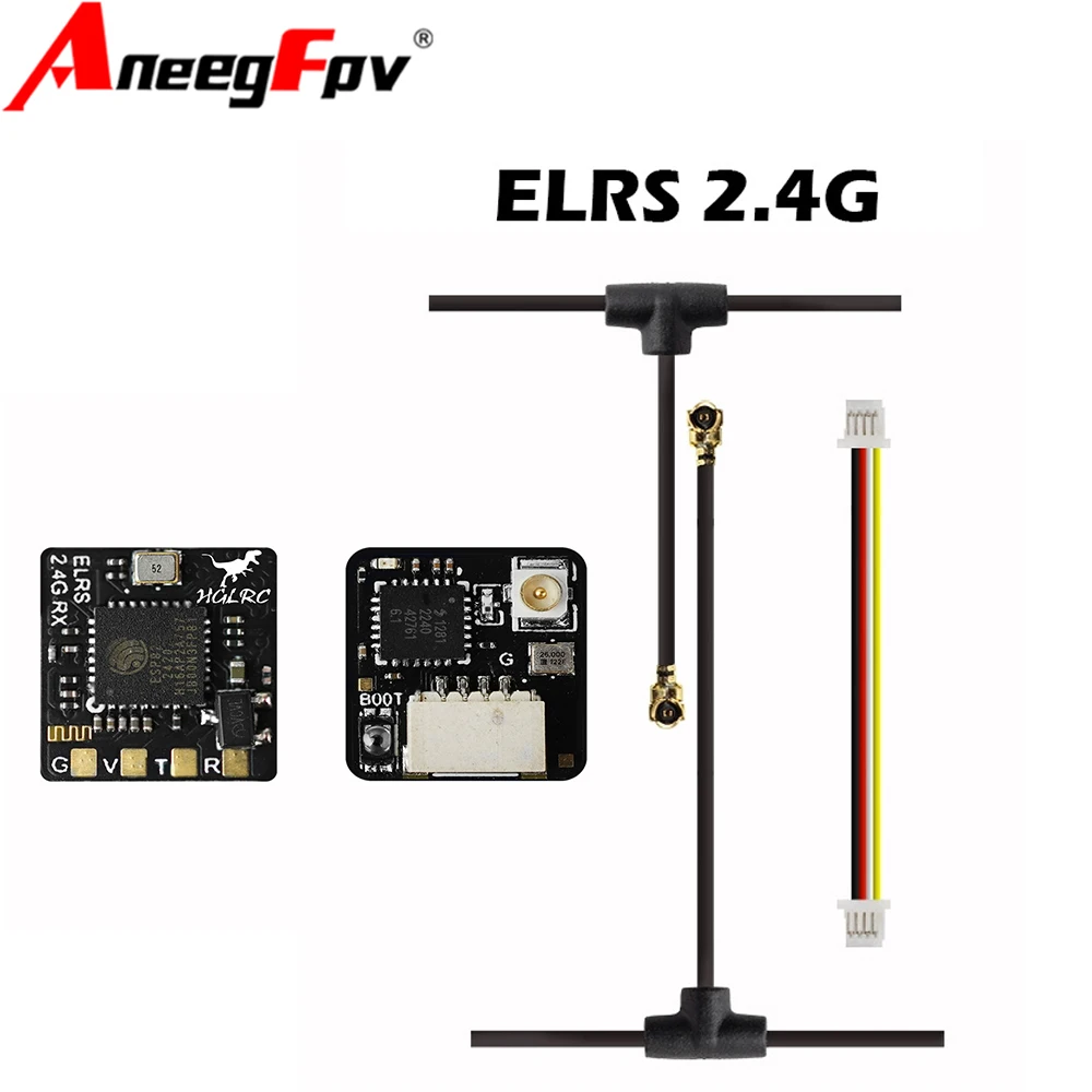 

HGLRC ELRS 2.4G Receiver 500MHZ ELRS 3.0 Refresh Rate for Airplane FPV Long Range Drones DIY Part