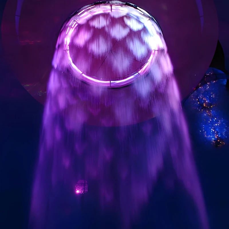 Multi Color Light Fountain Stainless Steel Water Rain Curtain Fountain Waterfall Customized Water Dancing Fountain for Sale