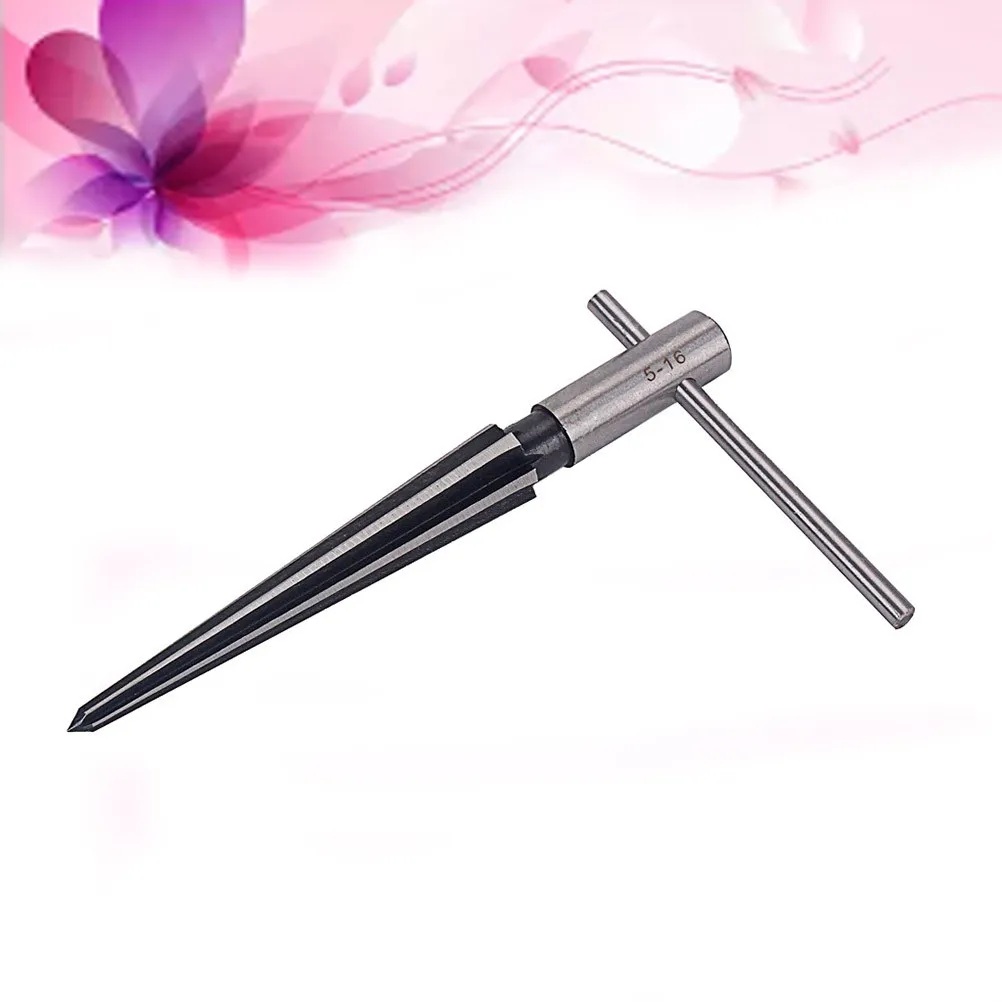 Guitar Luthier Reamer 6 Fluted T Handle for Wood Taper Holes Chamfering Bridge Endpin Fitting 5-16Mm R142 Professional Steel