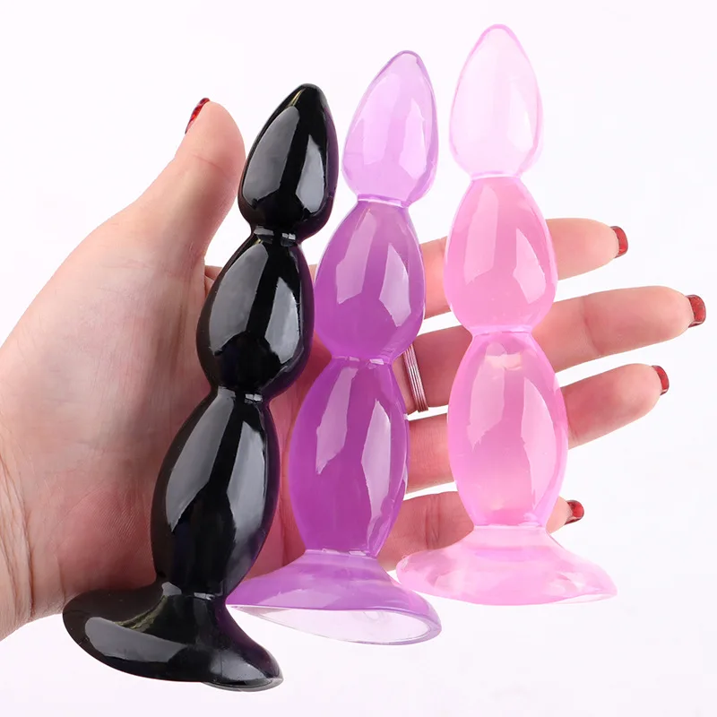 Butt plug beads Soft Anal Plug with sucker anus Toys Big Balls Silicone G-Spot Stimulating Butt Plugs Adult Sex toys for Couple