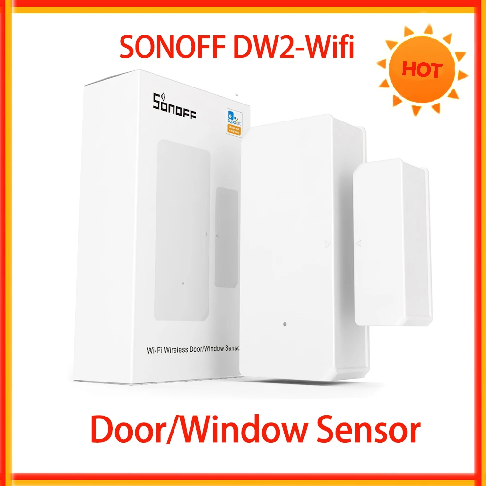 Sonoff DW2 Wifi Wireless Door Window Sensor Smart Home Remote Control linkage with SONOFF Device No Hub Required Via Ewelink APP