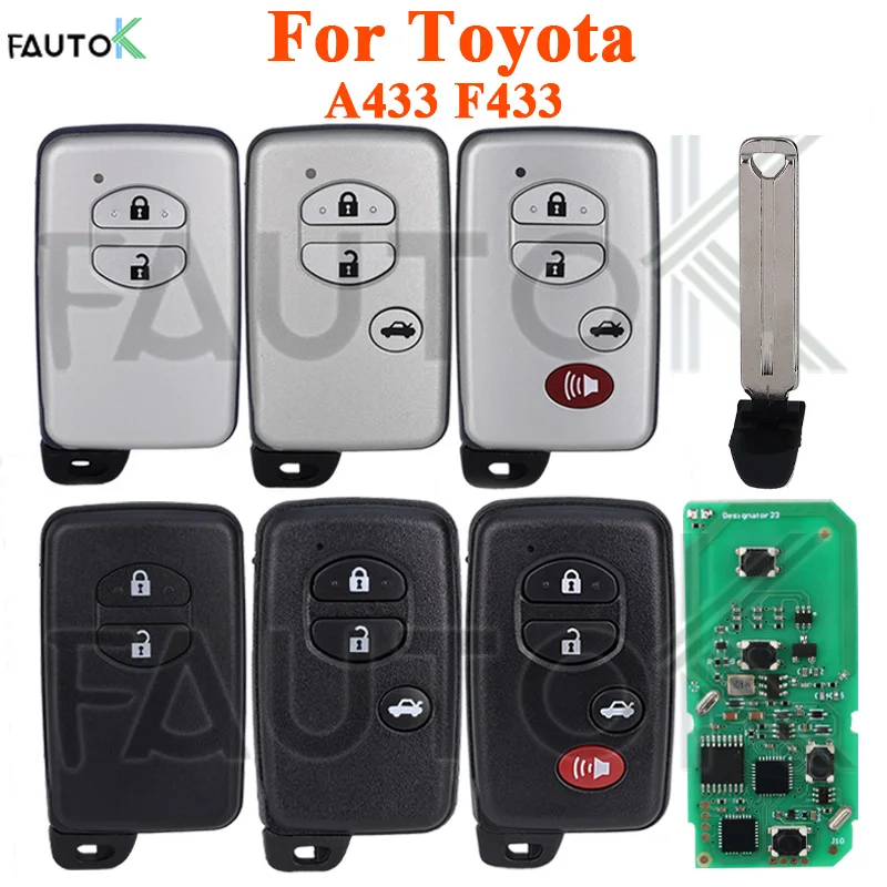 2/3/4 Buttons Smart Remote Control Car Key Keyless Entry Fit for Toyota Land Cruiser Prado Camry Crown Aurion LC200 A433 F433