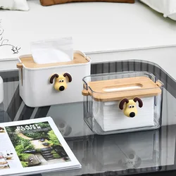 Lift tissue box Household living room coffee table restaurant creative lovely light luxury transparent paper box