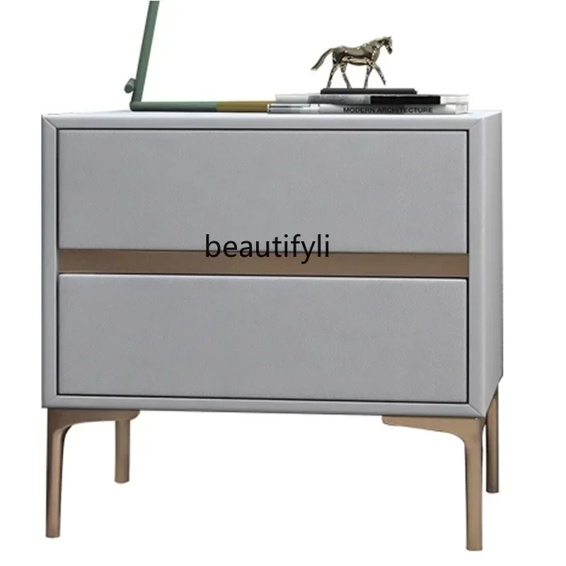 SS ss7486 طاولة بجانب السرير لغرفة النوم الإيطالية البسيطة، وطاولة بجانب السرير من الخشب الصلب الحديث البسيط، وخزانة ارتداد شخصية مع