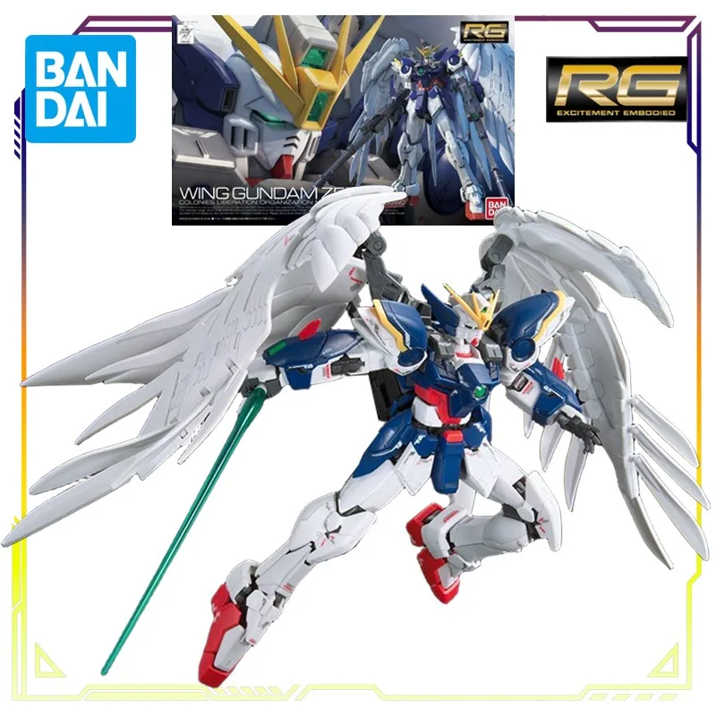 BANDAI Original Real Grade Series 17 Flying Wings Up To Zero EW Anime Action Figure Assembly Model Toys Ornaments Gifts Fo Boys