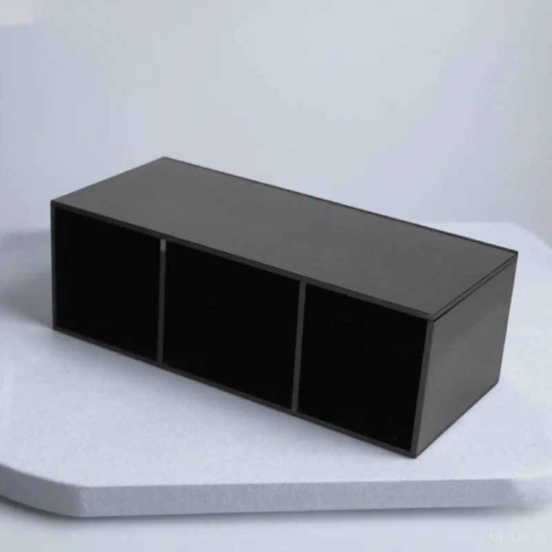 حامل قلم أسود من الأكريليك الإبداعي، منظم سطح المكتب، صندوق فرشاة المكياج، حاوية تخزين الفرشاة، مدمجة وقوية #6