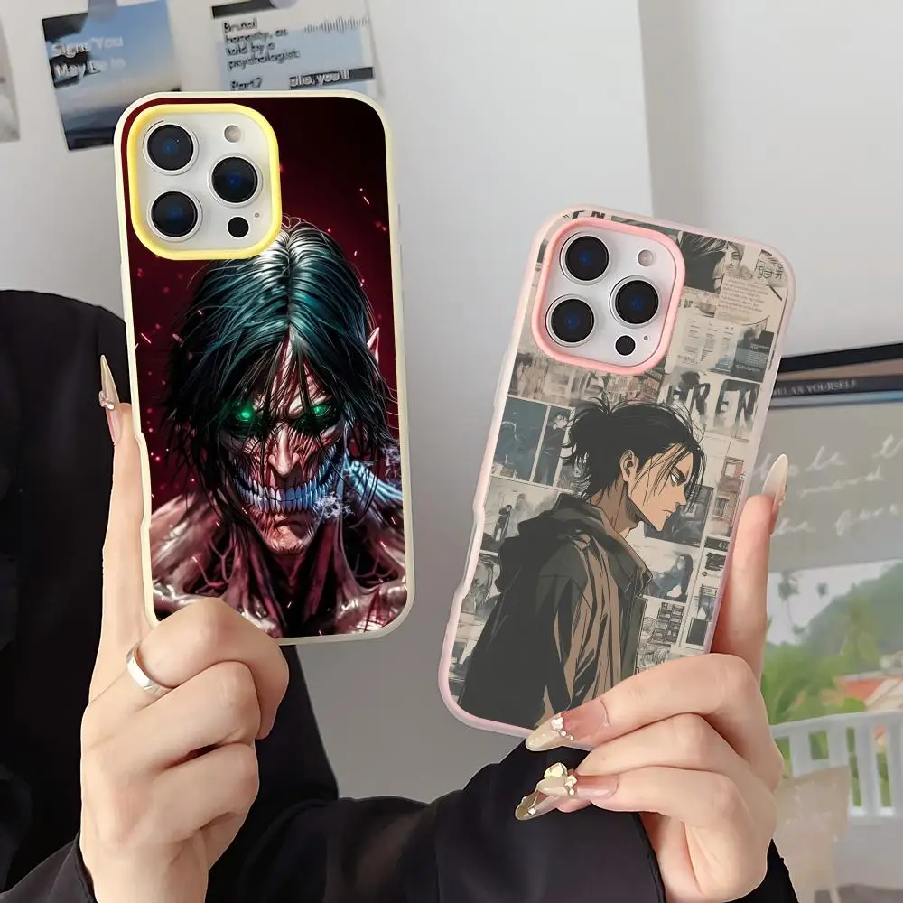 Attack on Titan E-ErenJaeger Phone Case 2-in-1 Detachable for iPhone 17-12 Clear Case Multi-Color Card Holder Soft TPU
