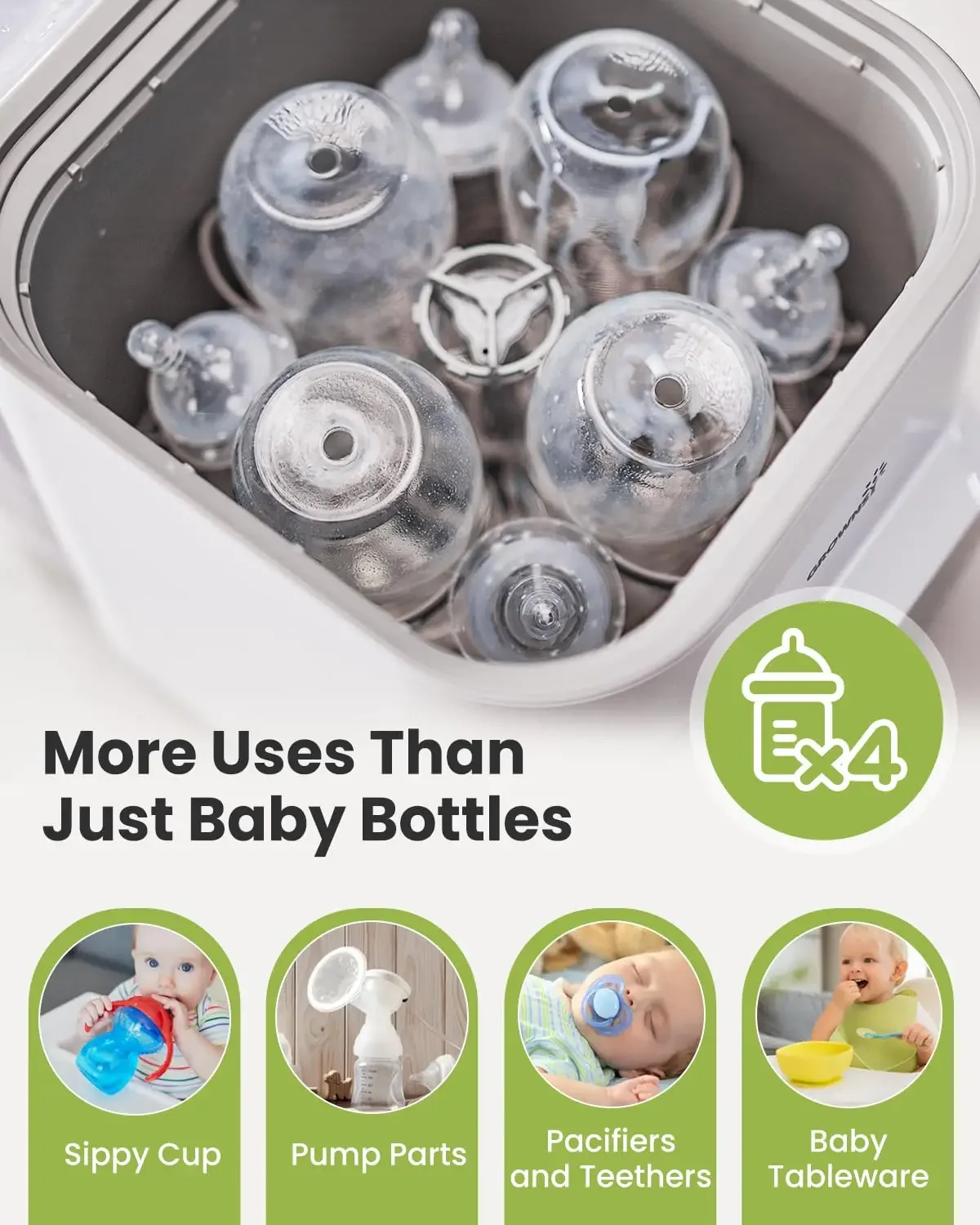 ضمان الأصالة. غسالة الزجاجات برو |   الكل في واحد غسالة الزجاجات والمعقم والمجفف |   غسالة زجاجات الأطفال للزجاجات، ص