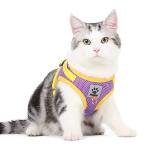 Cat Harness with Leash Set Breathable Summer Mesh Cats Dogs Harness Vest Reflective Pet Cat Chest Straps Kitten Small Dog 12 best sales cat vest - №3