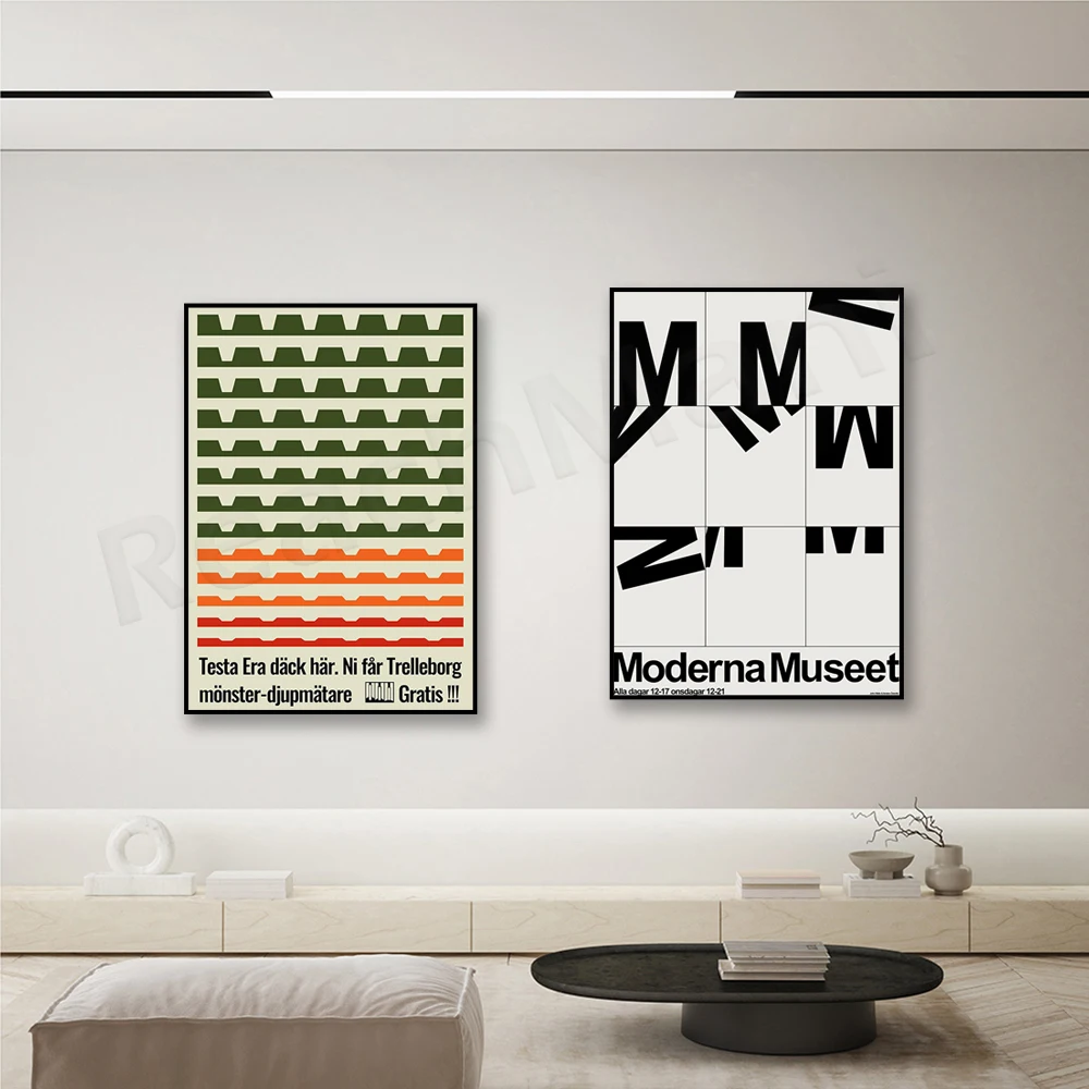 John Melin & Anders Österlin Moderna Museet 1962 print, modern interior medieval art poster print decor Eduardo Chillida poster