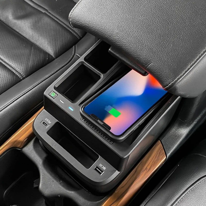 15W Car Wireless Charger For Honda CRV CR-V 2017-2021 QI Phone Charger Fast Charging Case Phone Holder