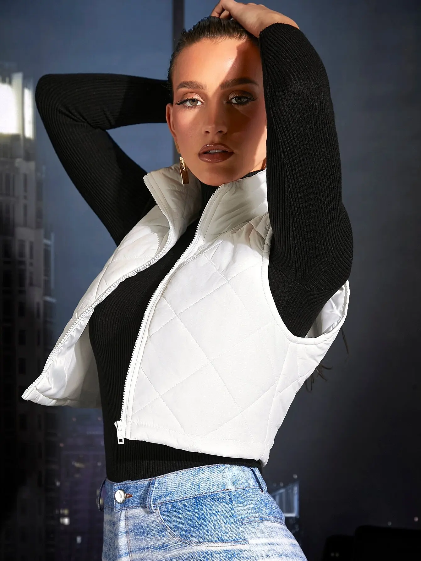 

Куртка-жилет COSMINA с узором «аргайл», стеганая, для осени/зимы