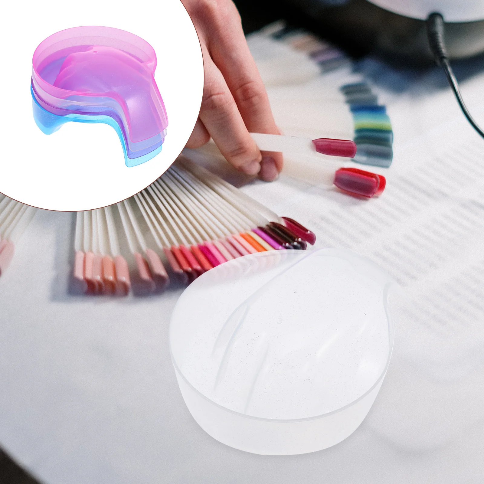 

4Pcs Nail Removal Bowls High Quality PP Material Hand Soak Bowls for Salon Home Manicure Tools Nail Polish Remover