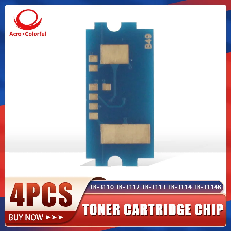 

4 шт. совместимый TK-3110 TK-3112 TK-3113 TK-3114 TK-3114K чип тонера для Kyocera FS-4100DN чип картриджа для лазерного принтера