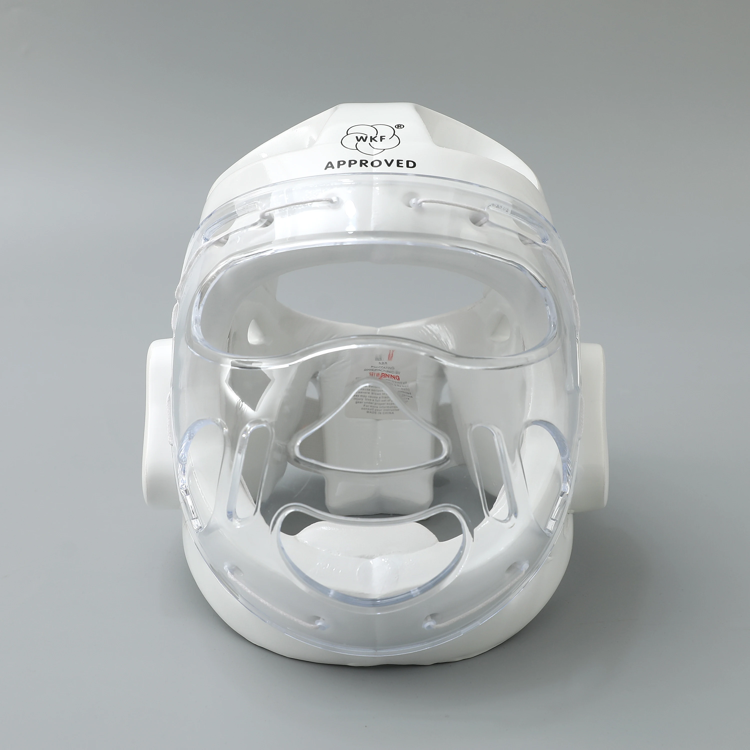 WKF Approved Helmet with Mask Headgear White Black Face Protector Nose Guards Taekwondo Training Competition Head Gear Kid Adult