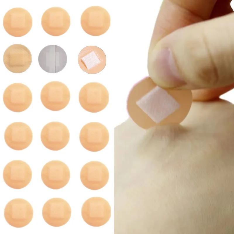 100pcs/set Skin Color Round Band Aid Plasters for Wound Dressing Patch Circle Shape Waterproof Adhesive Bandages Woundplast